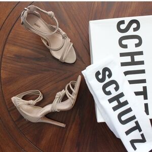 Schutz Neutral Knotted Suely Sandal Heel